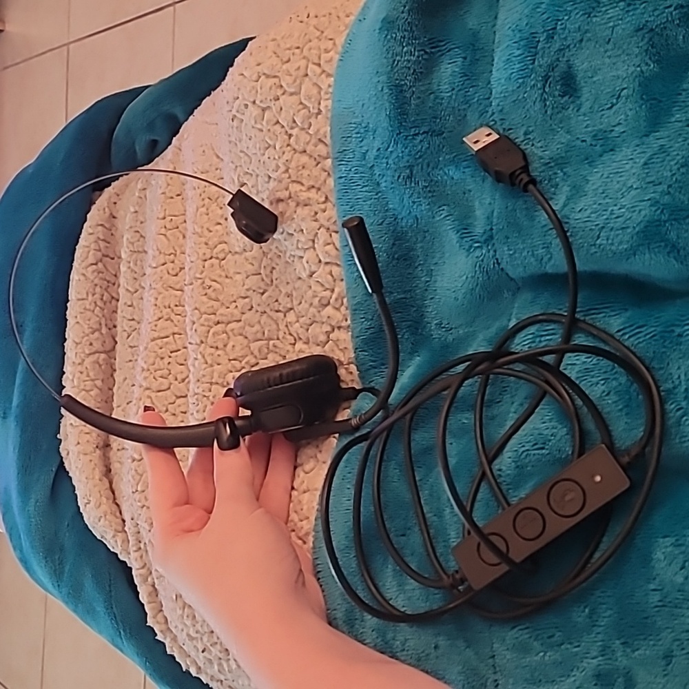 Black Wired USB Headset With Microphone, Call Center, For Laptop Or PC.